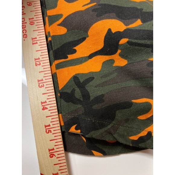 Fashion Nova Orange Camo Capri Pants Tie Hem Women's Size Small - Picture 7 of 11